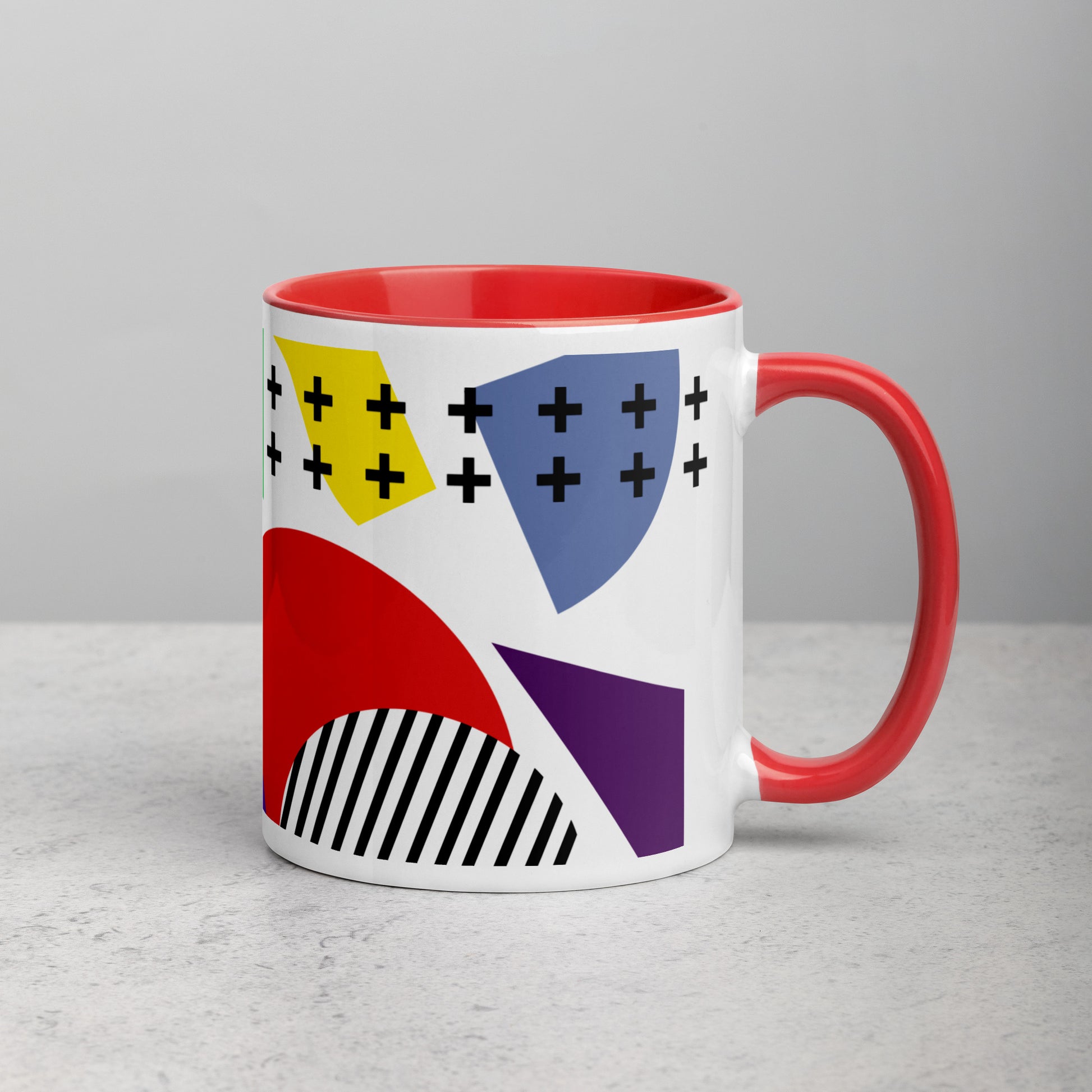 ABSTRACT SHAPES Mug with Color Inside - ASHRILEYPRINTS