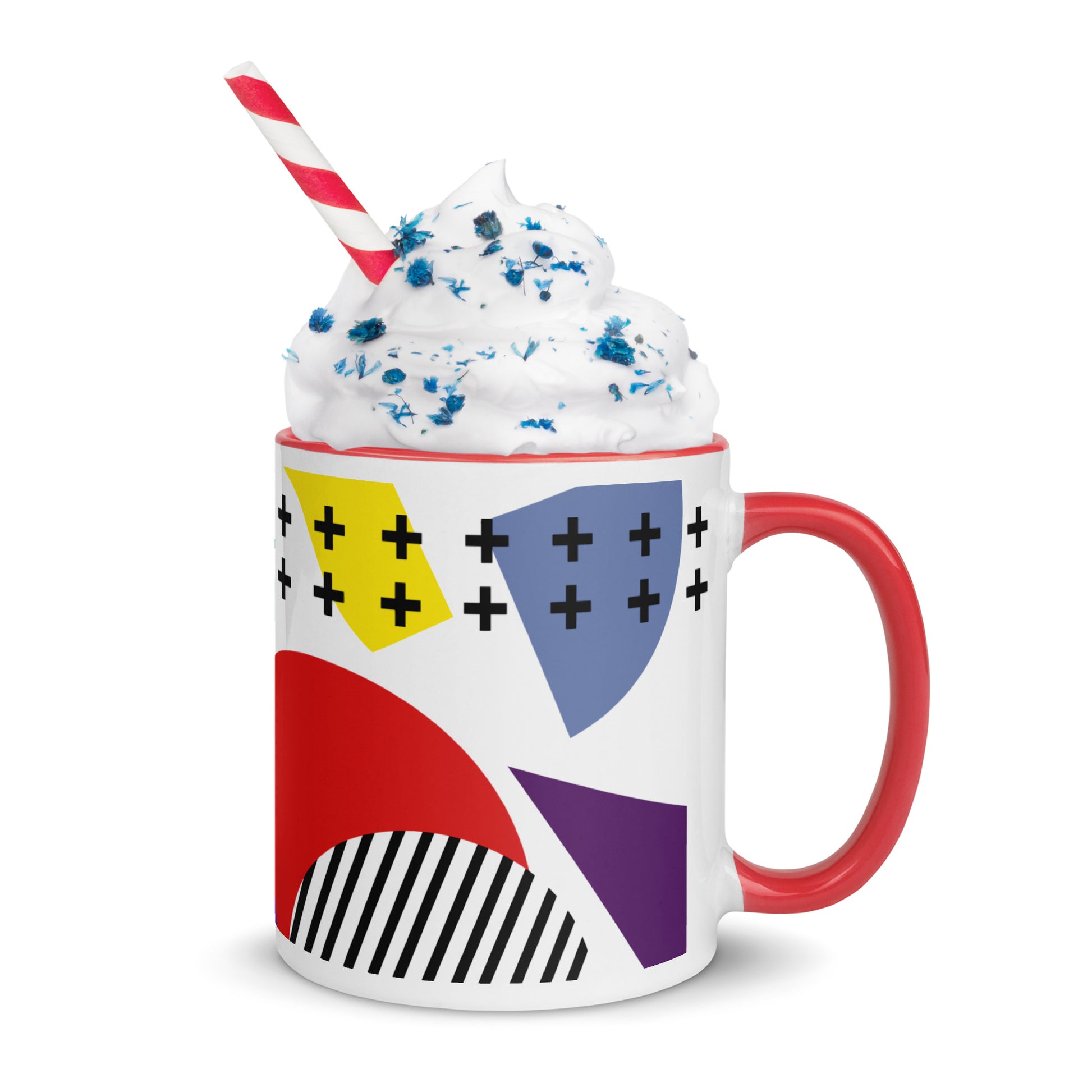 ABSTRACT SHAPES Mug with Color Inside - ASHRILEYPRINTS
