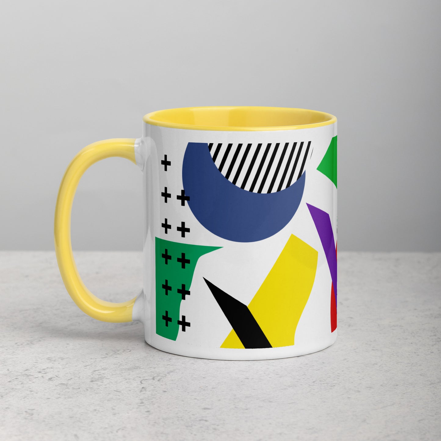 ABSTRACT SHAPES Mug with Color Inside - ASHRILEYPRINTS