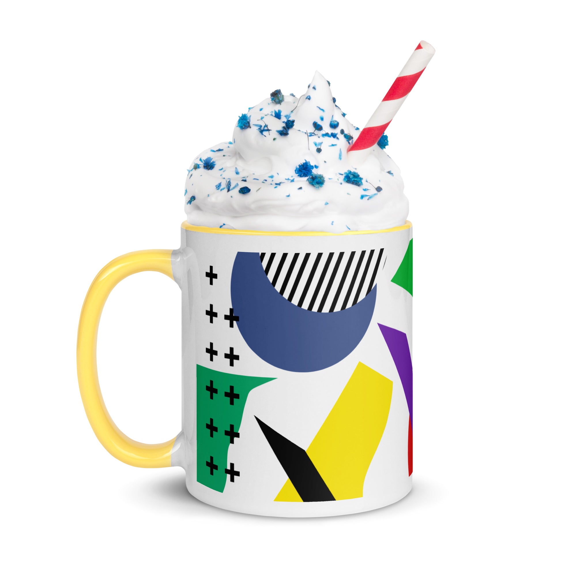 ABSTRACT SHAPES Mug with Color Inside - ASHRILEYPRINTS