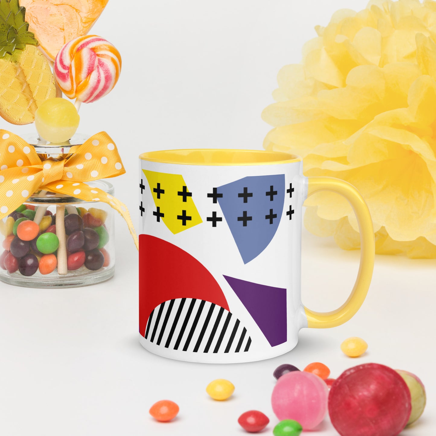ABSTRACT SHAPES Mug with Color Inside - ASHRILEYPRINTS