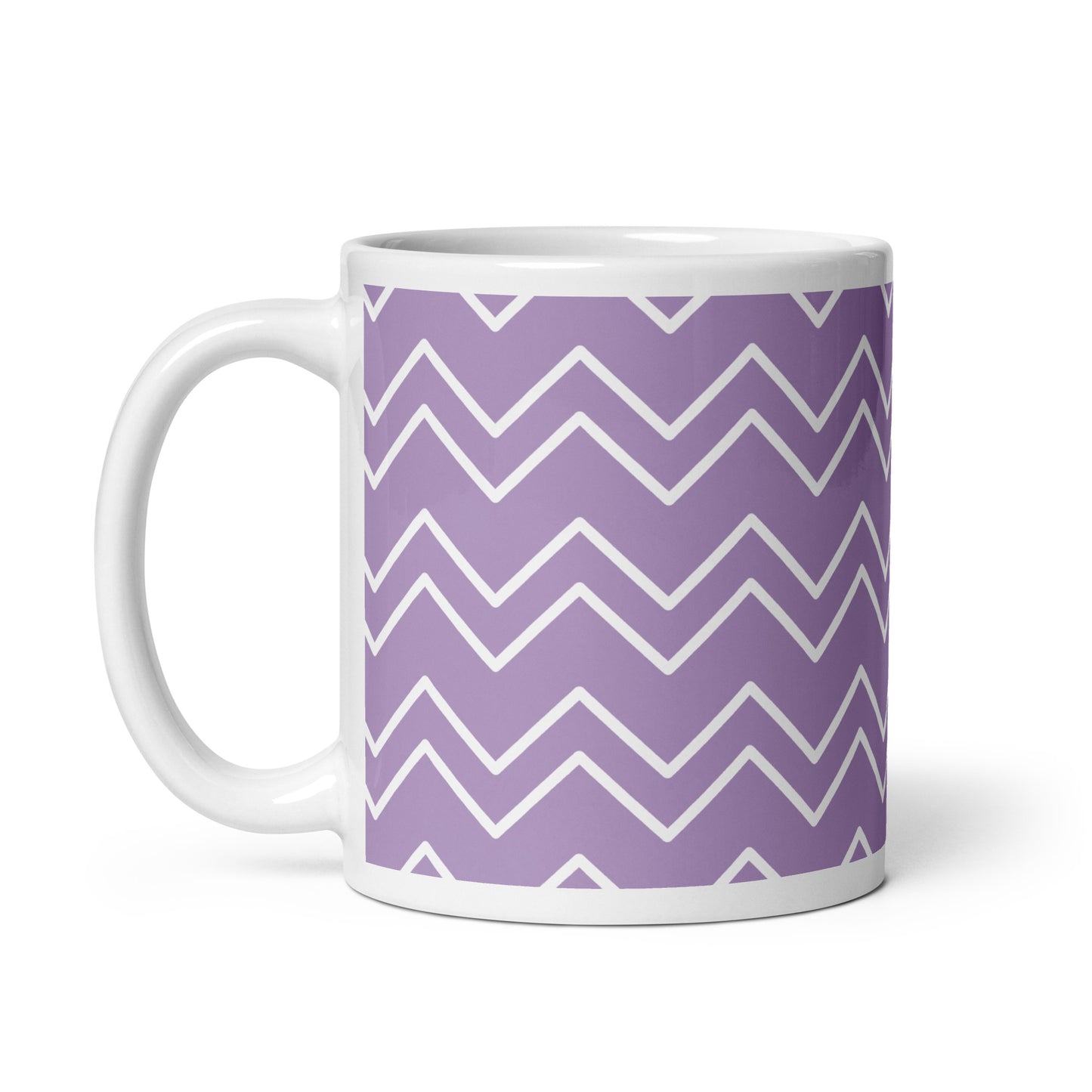 GEOMETRIC Lines Purple White glossy mug - ASHRILEYPRINTS