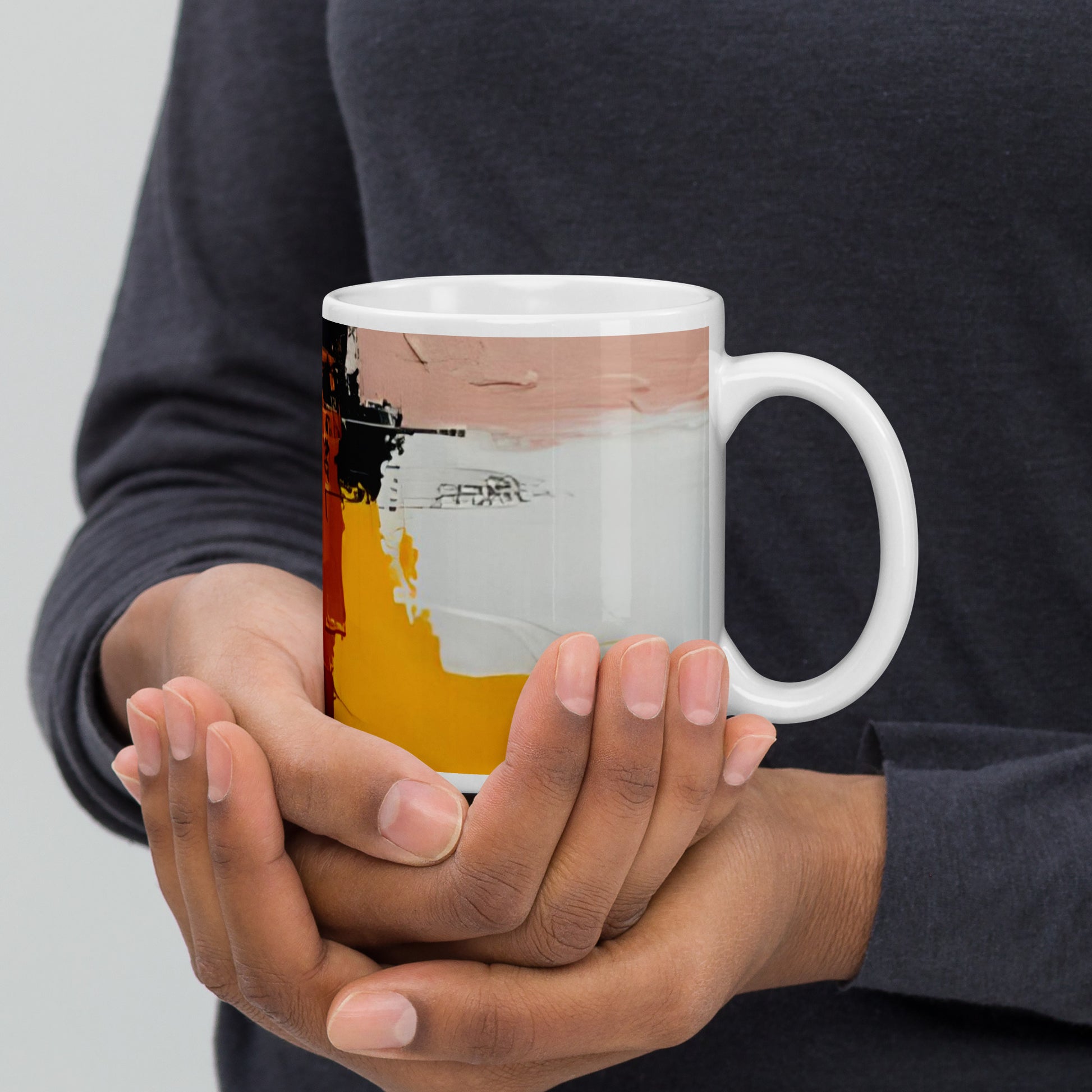 ABSTRACT PAINT White glossy mug - ASHRILEYPRINTS