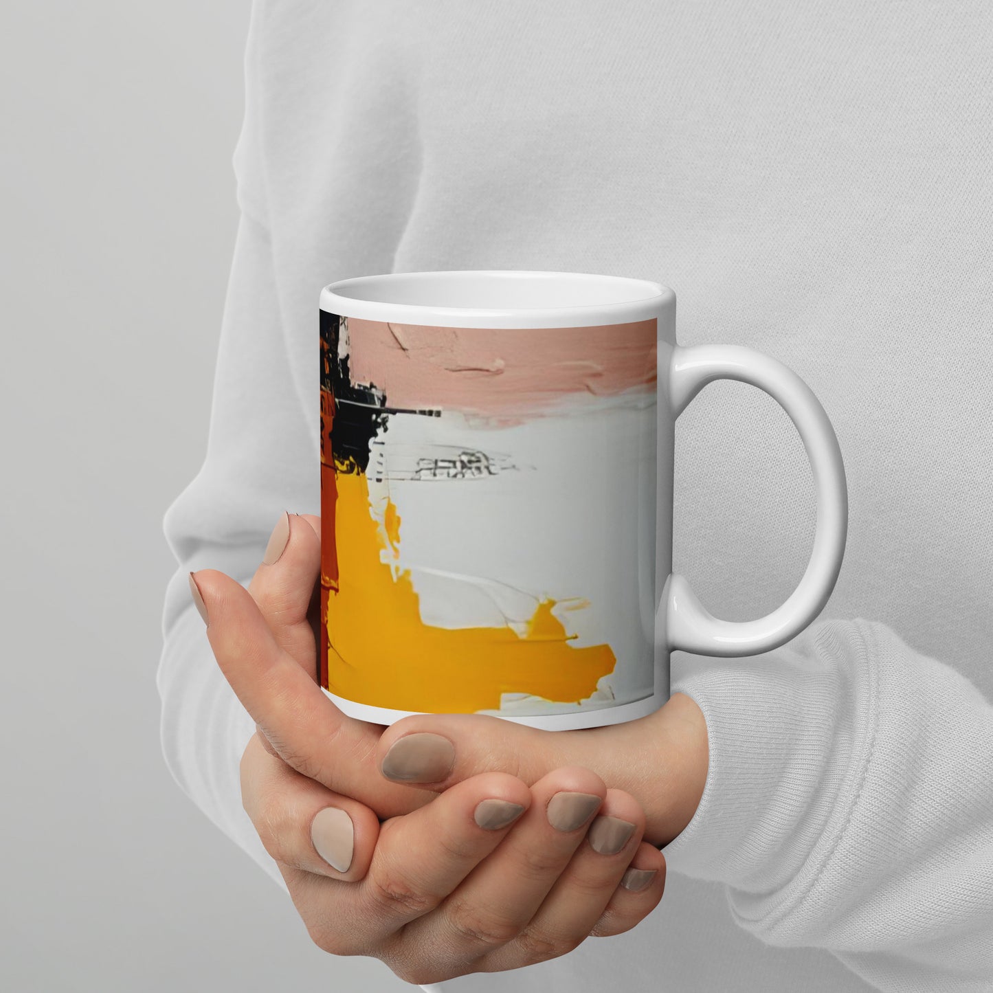 ABSTRACT PAINT White glossy mug - ASHRILEYPRINTS