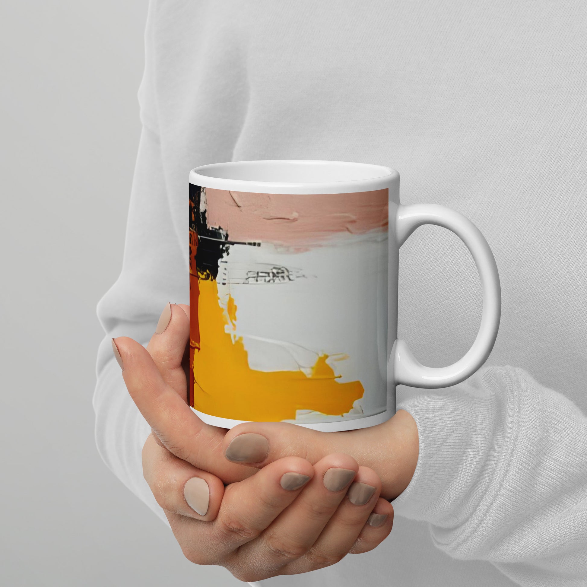 ABSTRACT PAINT White glossy mug - ASHRILEYPRINTS