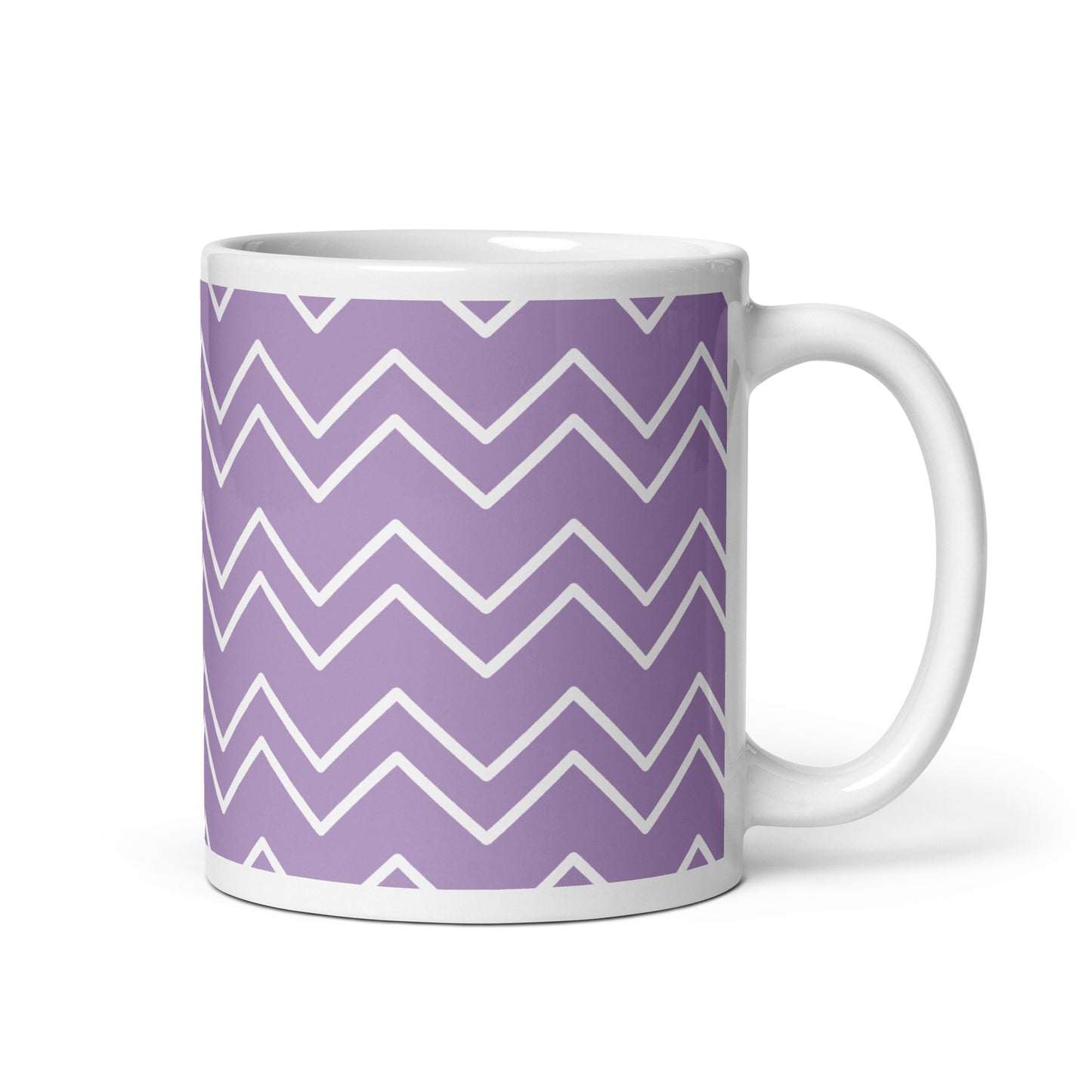 GEOMETRIC Lines Purple White glossy mug - ASHRILEYPRINTS