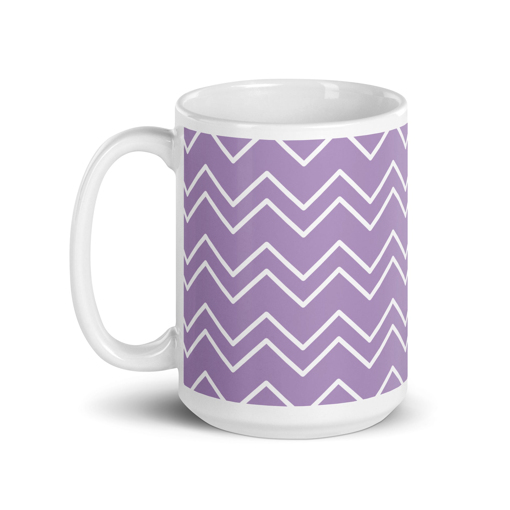 GEOMETRIC Lines Purple White glossy mug - ASHRILEYPRINTS