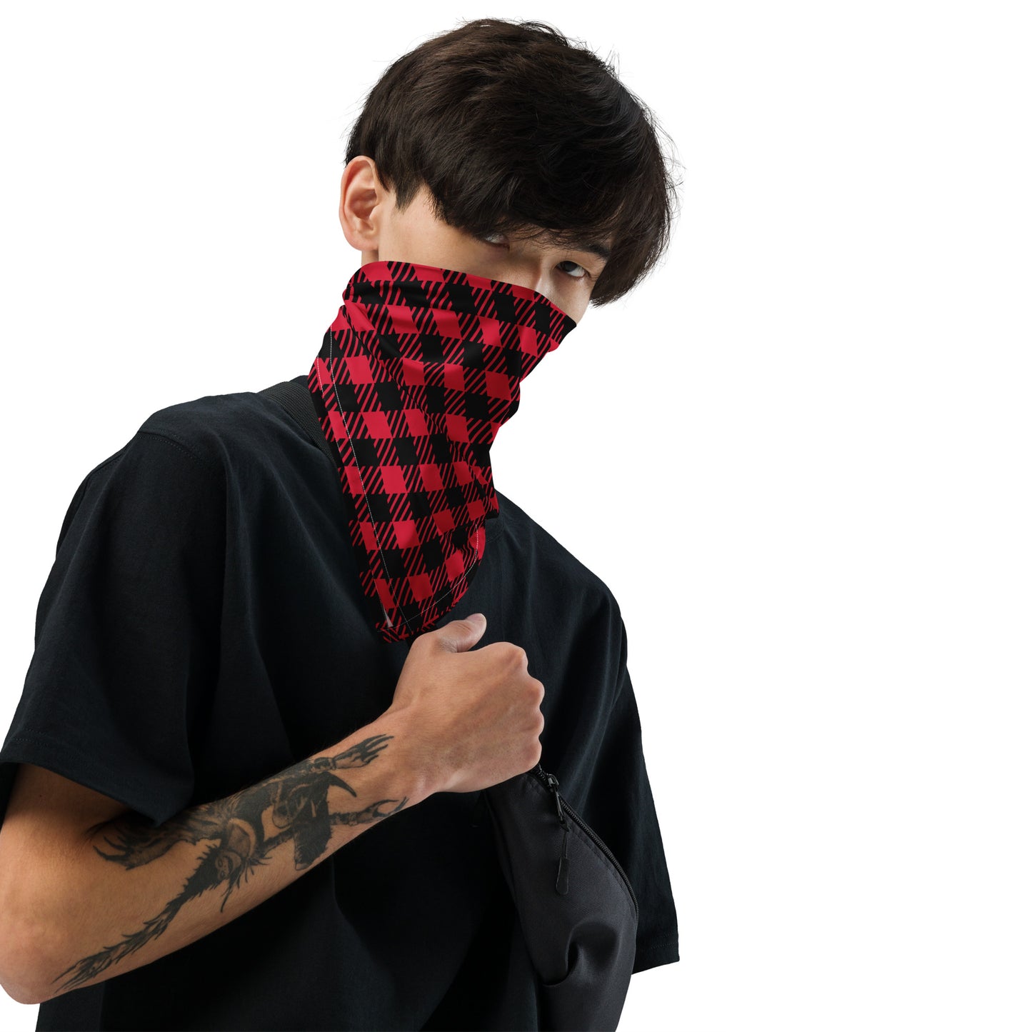 PLAID Red All-over print bandana