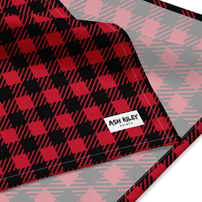 PLAID Red All-over print bandana