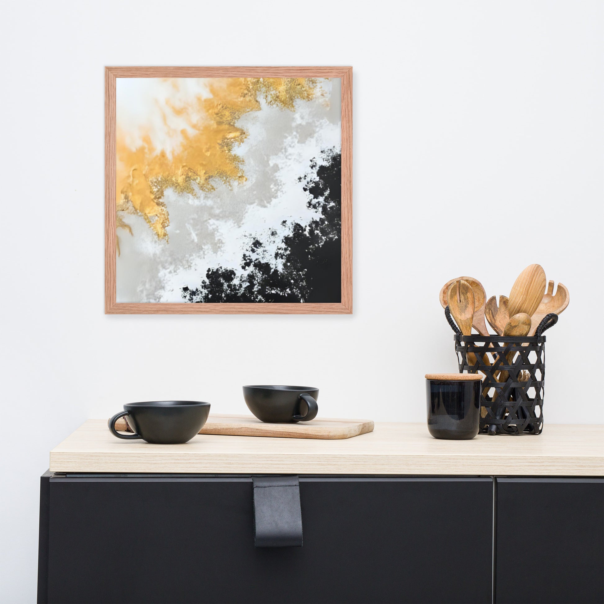 ABSTRACT DUTCH POUR Framed poster - AI Generated - ASHRILEYPRINTS