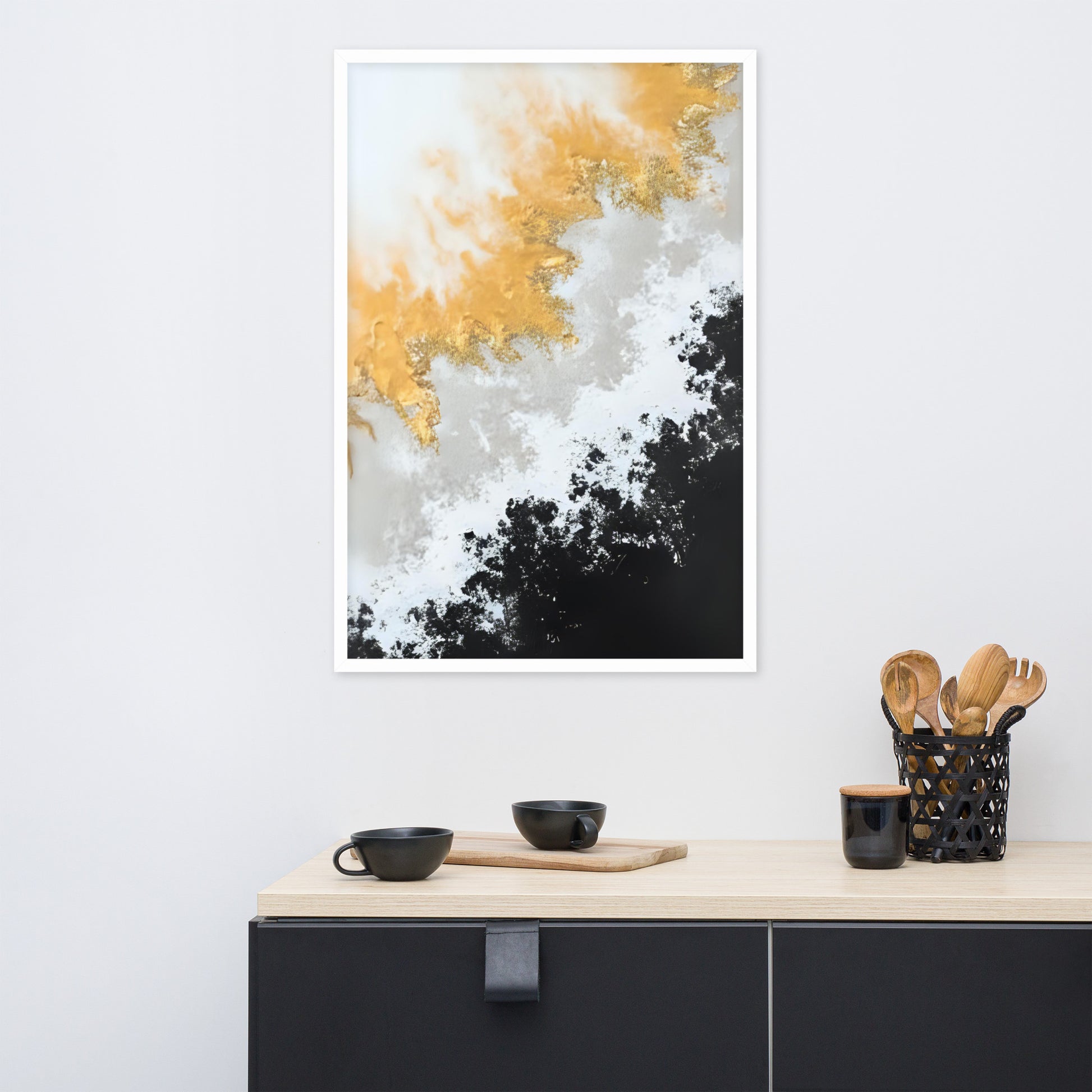 ABSTRACT DUTCH POUR Framed poster - AI Generated - ASHRILEYPRINTS
