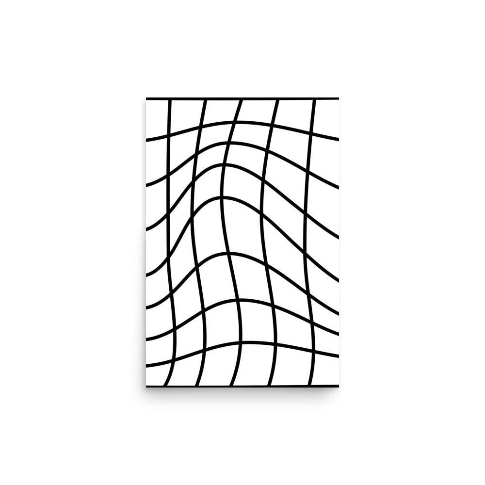 Black wavy line pattern on a white background