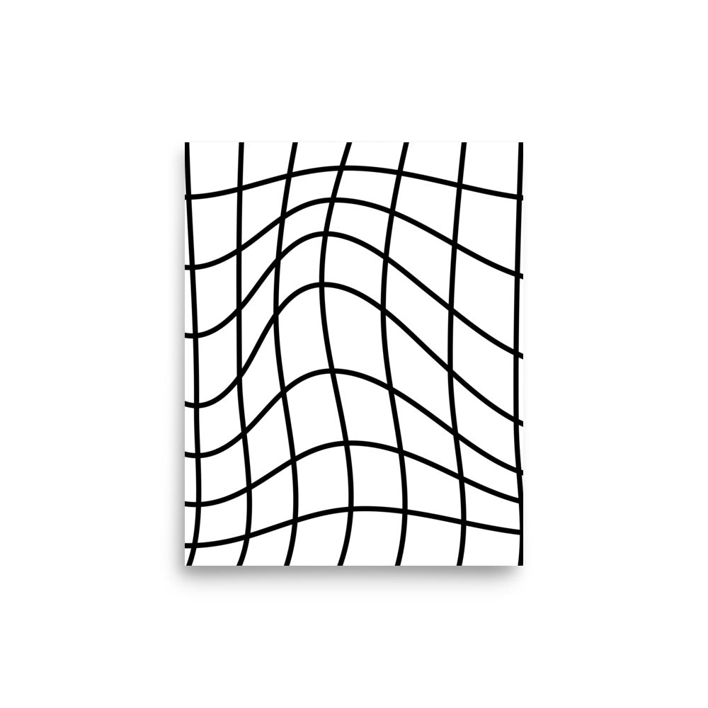 Black wavy line pattern on a white background