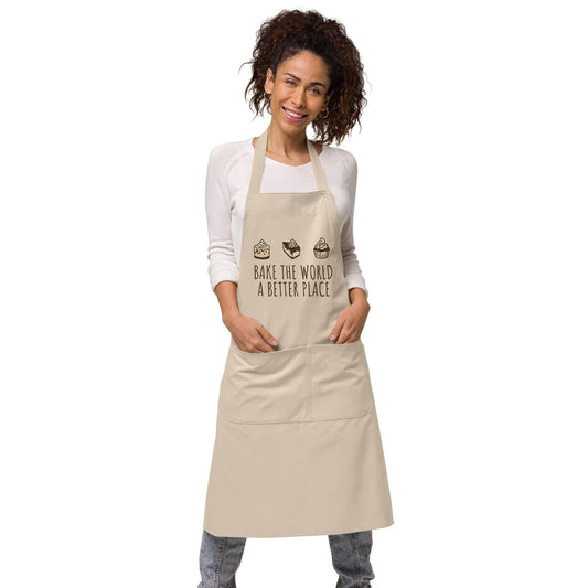 BAKE THE WORLD Organic cotton apron