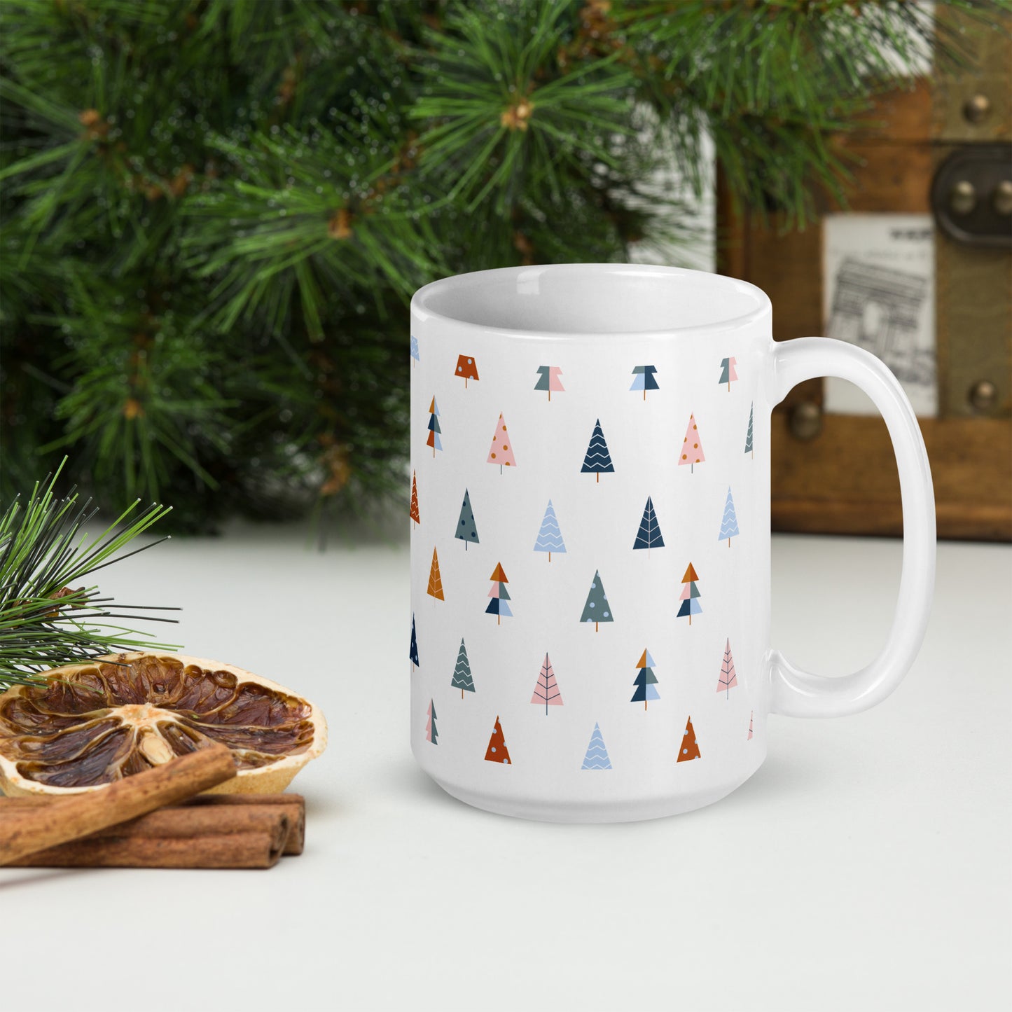 CHRISTMAS TREE White glossy mug - ASHRILEYPRINTS